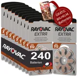 240 Hörgerätebatterien Rayovac Extra Typ 312 25x8 Stück + 6 Gratisbatterien