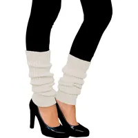 Oblique Unique Sexy Damen Stulpen Creme - Beinstulpen Damen & Mädchen für 80er Jahre Outfit 80s Motto Party Fasching Karneval Tanzen Aerobic Kostüm Accessoires - Einheitsgröße