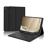 Samsung Tablet A9 Plus Hülle mit Tastatur, Tastatur Hülle für Samsung Galaxy Tab A9+ 2023 11 Zoll, Magnetisch Abnehmbarer Galaxy Tab A9 Plus Tastatur Hülle mit QWERTZ Layout Pencil Halter, Schwarz
