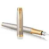 Parker IM Premium Warm Silver rechte Hand, fein, Geschenkbox (1931684)