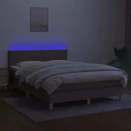 vidaXL Boxspringbett 140 x 200 cm Taupe