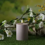 Deluxe Homeart LED Kerze MIA Deluxe für Außen flackernd H: 10cm D: 7,5cm rosa