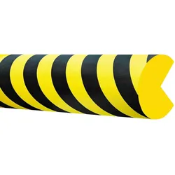 PROREGAL Prall- & Kantenschutz aus hochwertigem EVAC-Schaum | Geeignet für den Innenbereich | LxØ  100x15cm | Selbstklebend | Schwarz-Gelb