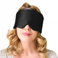 LILYSILK Schlafmaske Damen Herren 100% Seide - Hautfreundlich für Allergiker | Perfekt Sitz | Vollständige Abdunklung|Augenmaske Nachtmaske mit kostenloser Ohrstöpsel Verpackung MEHRWEG Schwarz