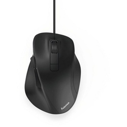 Hama Leise ergonomische Maus, Computermaus mit Kabel MC-500, 6 Tasten Maus schwarz