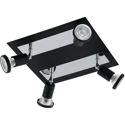 Eglo LED Deckenstrahler SARRIA schwarz chrom GU10 4,5W 3000K Warmweiß schwenkbar