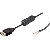 TRU Components USB Anschlussleitung mit Schalter Buchse, gerade TC-2509040