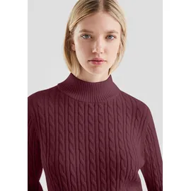 QS Strickpullover mit Zopfmuster Rot XXL