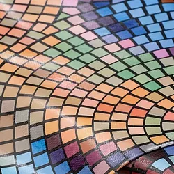 Abwaschbare Tischwäsche/Wachstuch "Mosaik", bunt