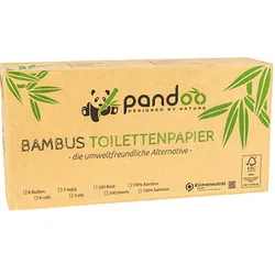 pandoo Toilettenpapier 3-lagig Bambus, 8 Rollen