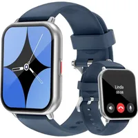 Cloudpoem H1 Smartwatch (4,7 cm, android ios), Smartwatch mit Bluetooth Anruf Sportuhr Damen Herren 110+ Sportmodi blau