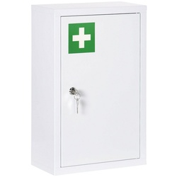 Kleankin Medizinschrank (Set, 1-St., Apothekerschrank) Abschließbarer Arzneischrank, Medikamentenschrank mit 2 Schlüsseln weiß