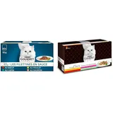 PURINA Gourmet Perle Erlesene Streifen Katzenfutter nass, Sorten-Mix, 60er Pack (60 x 85g) & Gourmet Gourmet PURINA Gourmet A la Carte Katzenfutter nass, Sorten-Mix, 60er Pack (60 x 85g)