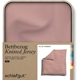 SCHLAFGUT Bettbezug SCHLAFGUT "Knitted Jersey uni, aus Bio-Baumwolle mit Elasthan, Reißverschluss" Bettbezüge Gr. B/L: 240 cm x 220 cm, lila (purple mid) Jersey-Bettwäsche