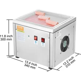 Vevor Maschine für frittierte Eisrollen, 28 x 24 x 2 cm Pfanne zum Frittieren von Eis, Eismaschine mit Kompressor und 2 Schabern, zur Herstellung von Eis, Gefrorenem Joghurt und Eisrollen