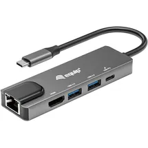 Equip 133489 USB-C 5-in-1-Multifunktionsadapter, HDMI , Gigabit LAN, USB 3.2 GEN1, 100W USB PD