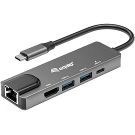 Equip 133489 USB-C 5-in-1-Multifunktionsadapter, HDMI , Gigabit LAN, USB 3.2 GEN1, 100W USB PD