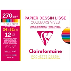 Clairefontaine 10x Block Maya 24x32 cm, 12 Blatt 270g, Sortierung Kräftige Farben - Lebendige Farben sortiert 96774C