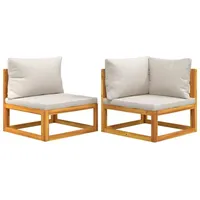 vidaXL 2-tlg. Garten-Sofa-Set mit Kissen Massivholz Akazie