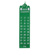 ikasus Filz Ramadan Countdown Kalender,Eid Mubarak Countdown Kalender,Adventskalender 2021 Ramadan Party Dekorationen,Hängen Filz Ramadan Kalender für Kinder Geschenke,Grün