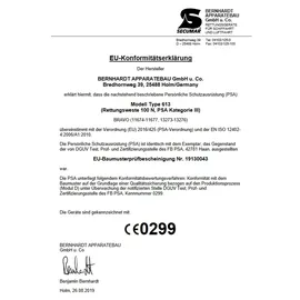 Secumar Bravo Schwimmweste orange 70-80kg