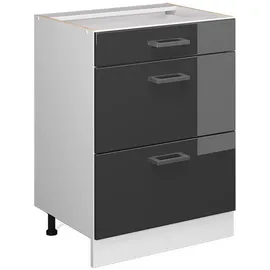 Vicco Küchenunterschrank R-Line 60 cm Weiß, Anthrazit Schublade