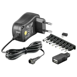 goobay 5er Set - EcoFriendly Universal Netzteil 1000 mA 3-12 V mit 8 DC