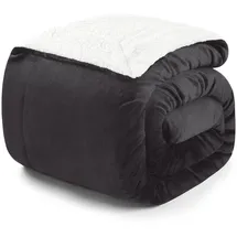 Blumtal Kuscheldecke flauschig - Wohndecke Kuscheldecke 220x240 cm OEKO-TEX zertifizierte Fleecedecke 220x240 cm - Wohn- & Kuscheldecke - Wolldecke 220x240 - Plüschdecke in Anthrazit