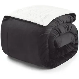Blumtal Kuscheldecke flauschig - Wohndecke Kuscheldecke 220x240 cm OEKO-TEX zertifizierte Fleecedecke 220x240 cm - Wohn- & Kuscheldecke - Wolldecke 220x240 - Plüschdecke in Anthrazit
