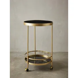 KADIMA DESIGN Goldener Servierwagen mit Retro-Charme und Schwarzem Sicherheitsglas