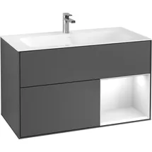 Villeroy & Boch Waschtischunterschrank 2 Auszüge 99,6 x 59,1 x 49,8 cm Schwarz