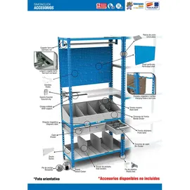 simonclick Lagerregal Metall 2000x1000x400 mm weiß 5 Ebenen