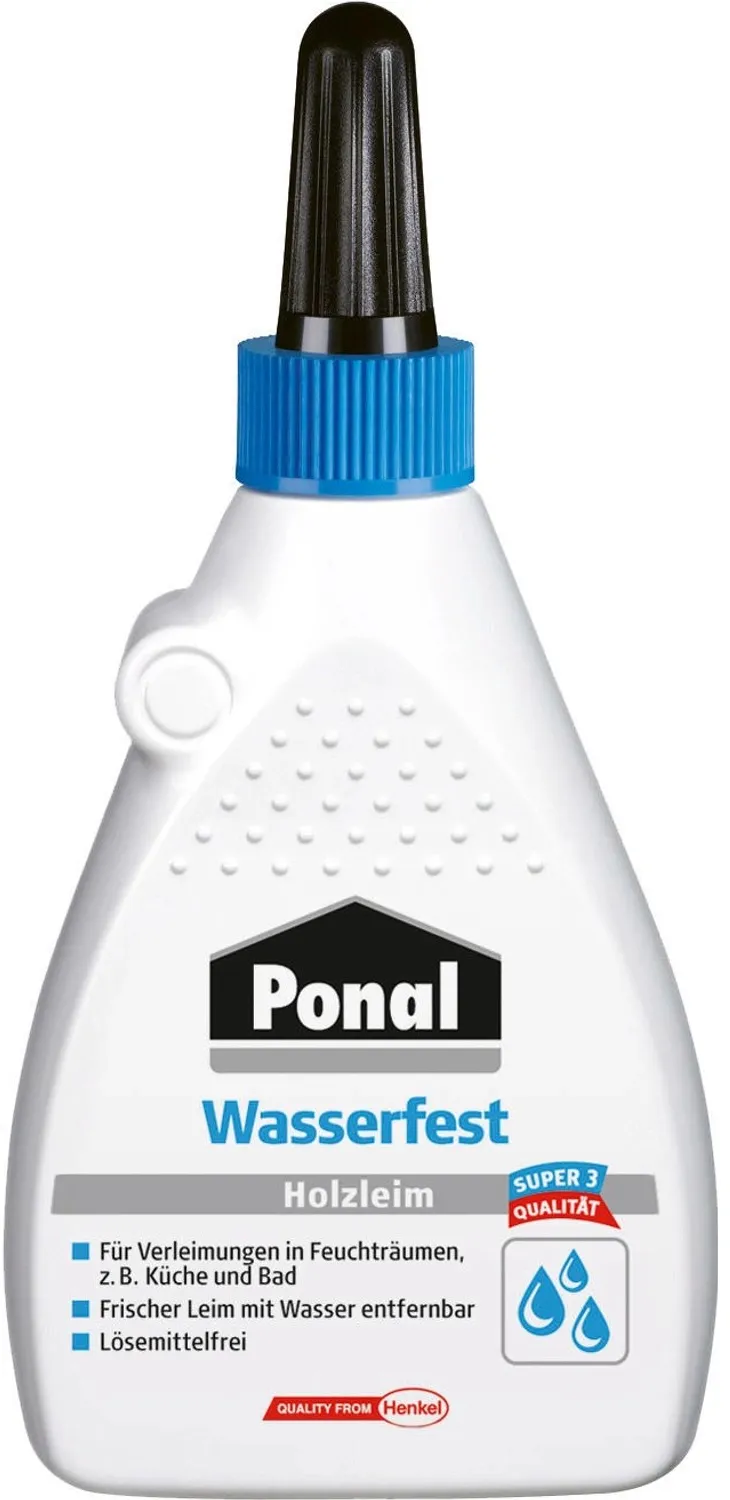 Preisvergleich Produktbild Ponal Holzleim Wasserfest 120 g Flasche trocknet transparent