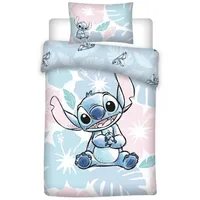 Aymax Baby-Bettwäsche Stitch Flowers für Einzelbett, Bettbezug 100 x