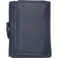 Josephine Osthoff Slim Wallet mit Münzfach Herren echt Leder mit RFID Schutz Geldeutel Damen kleine Geldbörse Kartenetui Portemonaie (203), Farbe:Marine