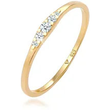 Elli Ringe - Ring Verlobungsring Diamant (0.07 ct) Bridal 925 S - Gr. 56 MM - in Gelbgold - für Damen