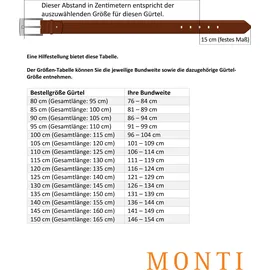 Monti Koppelgürtel Materialmix 3,5 cm schwarz 115