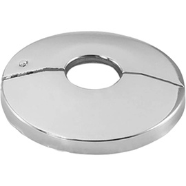 tecuro Scharnierrosette Ø 18 mm x Ø 55 mm x 10 mm - Messing verchromt für die saubere Verkleidung von Leitungsrohren oder Bodenbelag