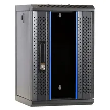 DSIT 9 HE, 10” Serverschrank mit Glastür (BxTxH) 312x310x486mm - Schwarz - für Zuhause und im Büro