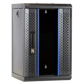 DSIT 9 HE, 10” Serverschrank mit Glastür (BxTxH) 312x310x486mm - Schwarz - für Zuhause und im Büro