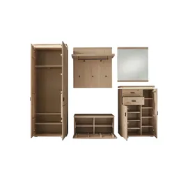 Linea Natura Garderobenkombination 5 teilig ¦ holzfarben ¦ Maße (cm): B: 260 H: 204 T: 38.0