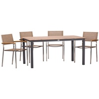 ACAMP Skye Garten-Essgruppe 5-tlg. Tisch Acaplan 160 x 90 cm beige/grau/silber