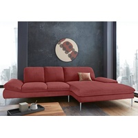 W.Schillig Ecksofa »enjoy&MORE«, mit Sitztiefenverstellung, Füße silber matt, Breite 310 cm rot