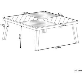 Beliani Beistelltisch 70 x 70 x 33 cm Hellbraun