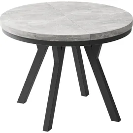 WFL GROUP Esstisch, Hellgrau, Holzwerkstoff, 9-Sitzer, Rund,Rund, 90x76x90 cm, Esszimmer, Tische, Esstische