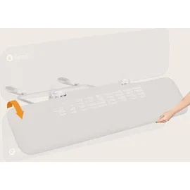 lionelo Lora XL Tragbares Bettschutzgitter für Kinder, Neigungsverstellung bis 180°, klappbares Schutzgitter für Bett, 45 cm – 150 cm, StandSafe-Sicherung, Schutz gegen Herausfallen