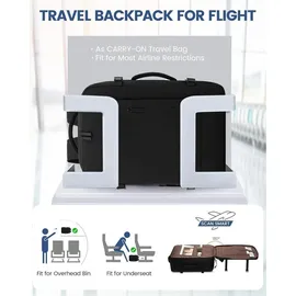 luxuskollektion Handgepäck Rucksack 40L Reiserucksack Herren Damen 17 Zoll Laptop Schwarz - Schwarz