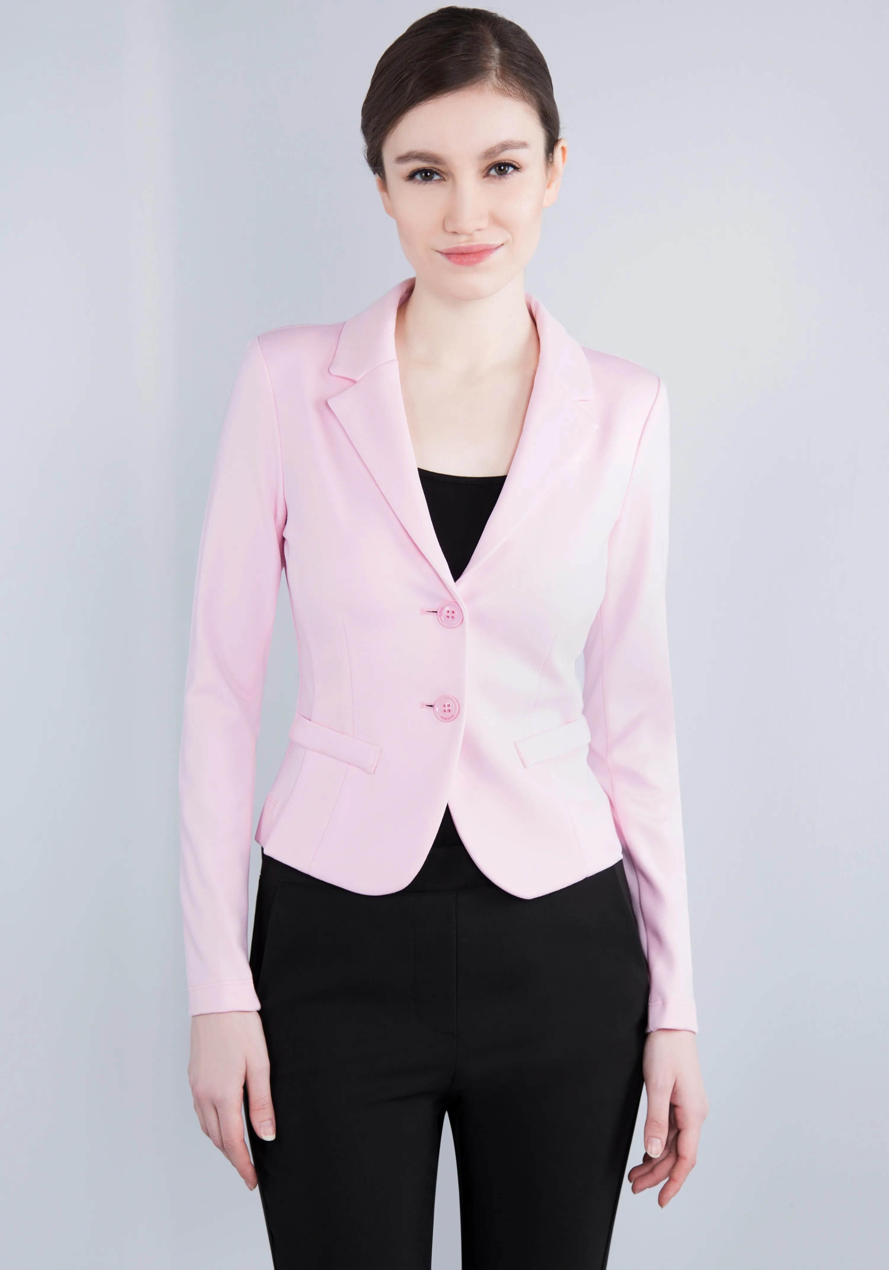 Kurzblazer IMPERIAL "IMP-J S24ABE", Damen, Gr. M (38), pink (pinklady), Web, Obermaterial: 62% Viskose, 32% Polyamid, 6% Elasthan, feminin, figurbetont, Blazer, im Athleisure Look