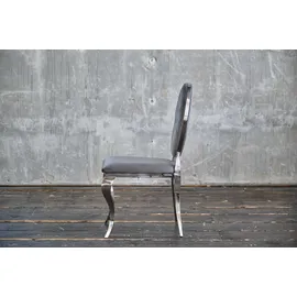 KAWOLA Esszimmerstuhl LINDA Barock Velvet grau