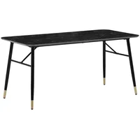 KADIMA DESIGN Esszimmertisch 140x80x76 cm Esstisch Schwarz in Marmor-Optik